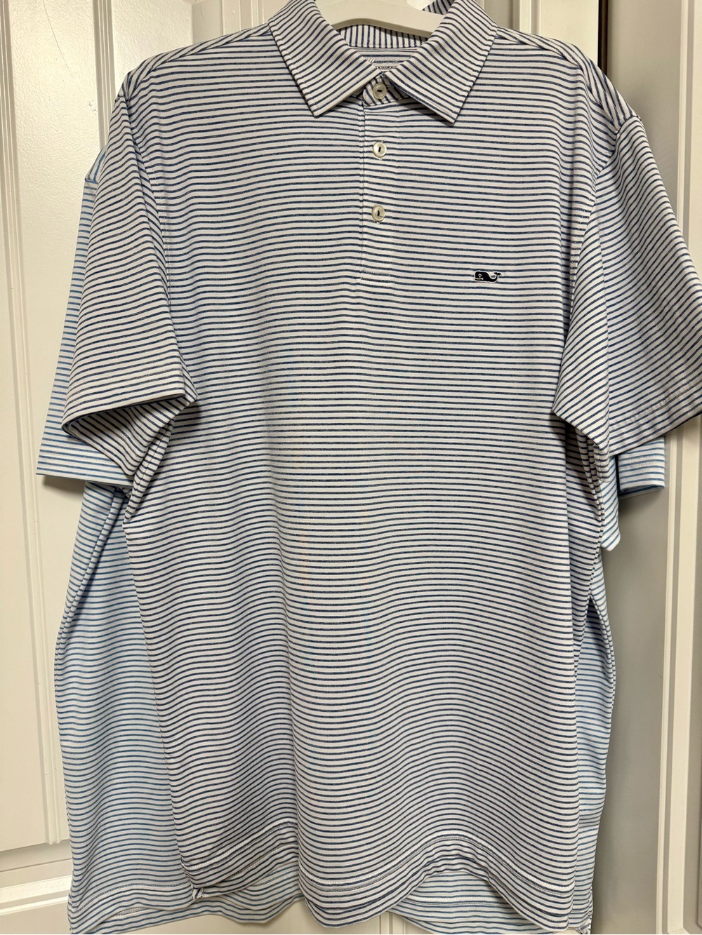 Vineyard Vines Navy & White Striped Men's Polo